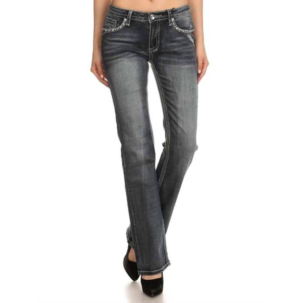 NEW BUS STOP naughty too distressed skull jean in grey